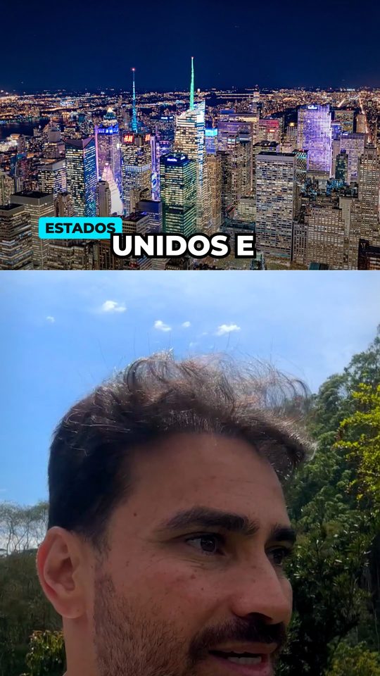 Foto de Nova York em cima, rosto embaixo