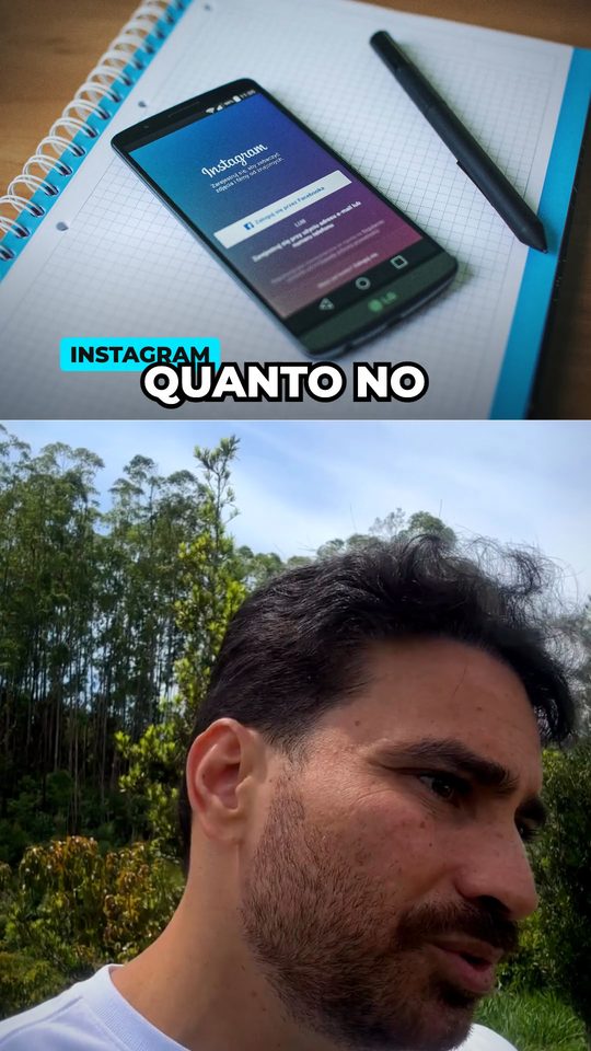Imagem de apoio de um celular com Instagram