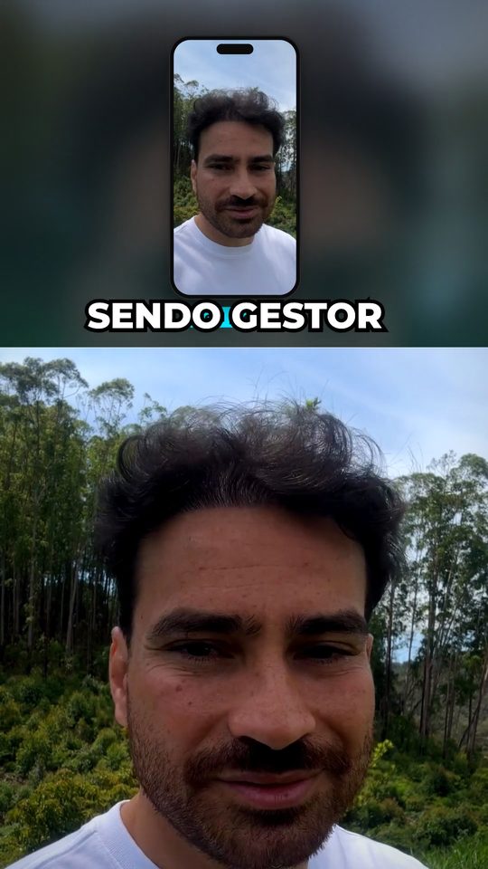 Celular mostrando o próprio reel